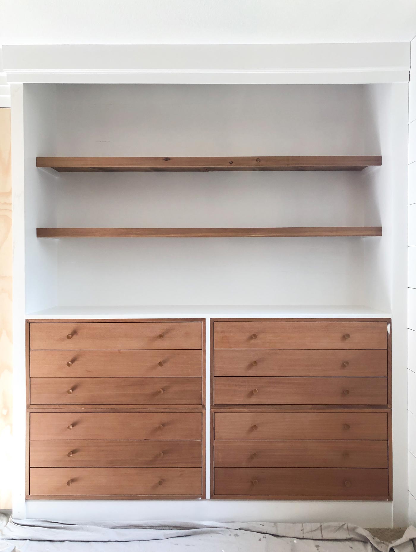 DIY-Built-ins-dressers-shelves-wood-white-paint