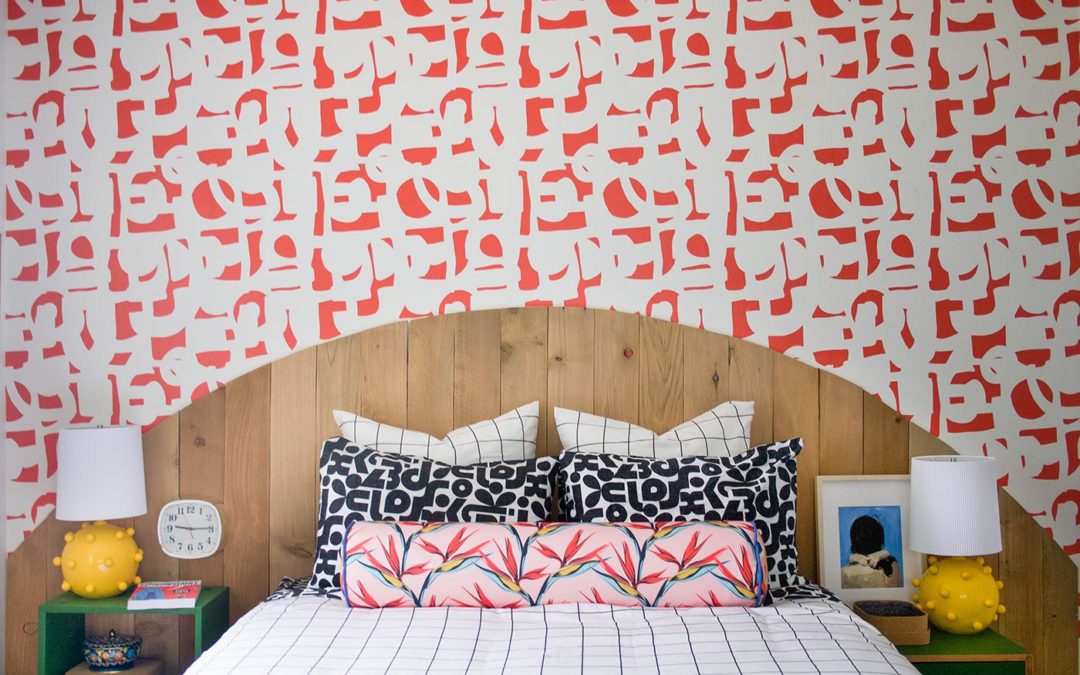 How to mix and match patterns and colors and a handmade wood headboard