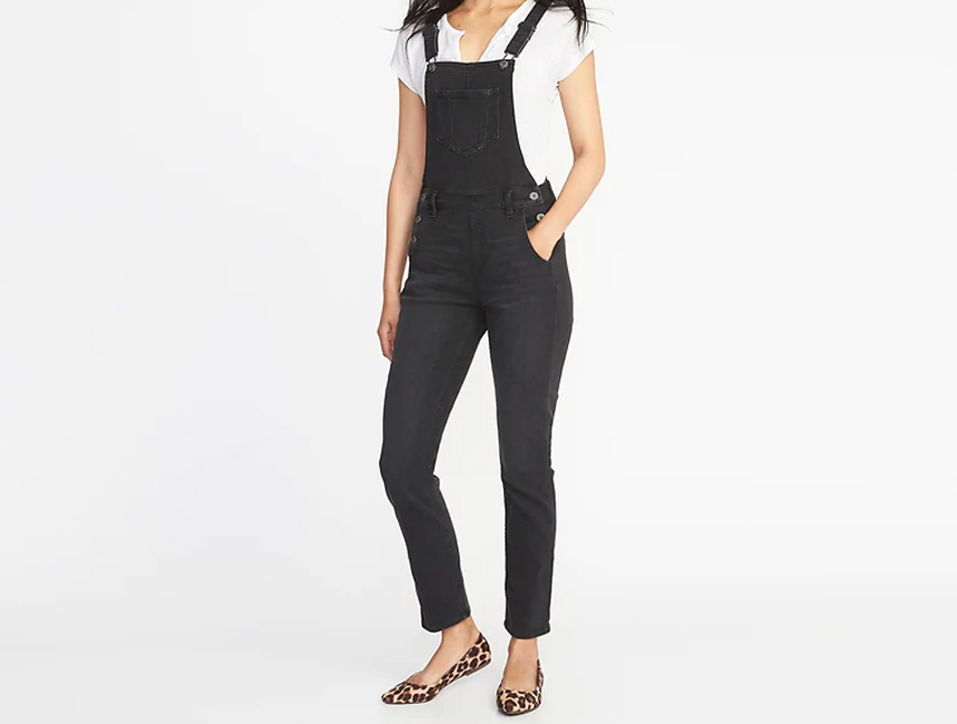 Old Navy Straight Black Jean Overalls for Women