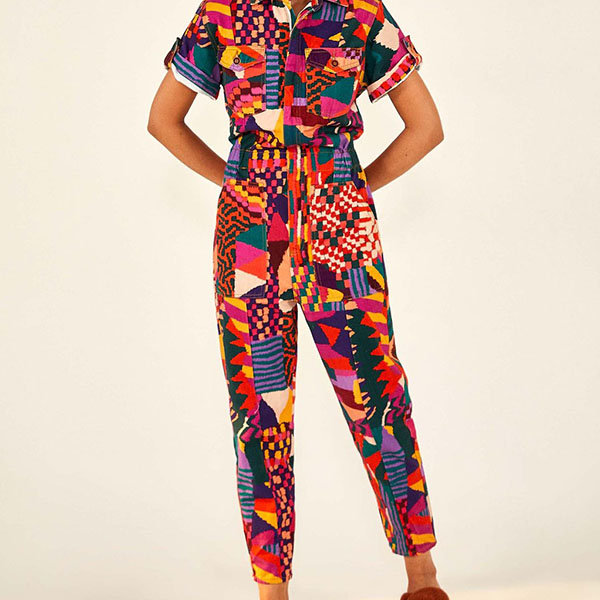 Abstract Patches Jumpsuit