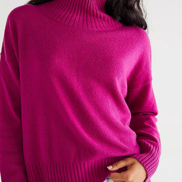 Fuchsia Mock Neck Sweater
