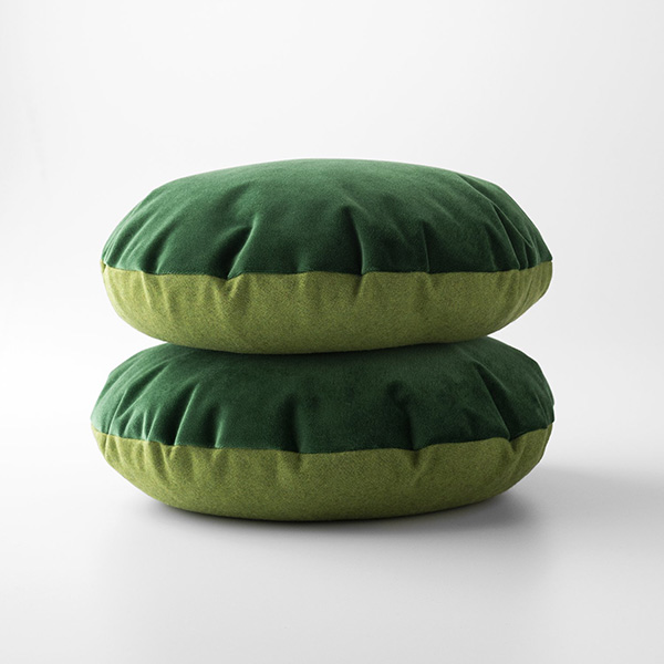 Green Velvet Circle Pillow