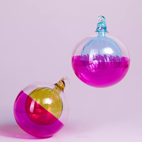 Colorblock Glass Ornament