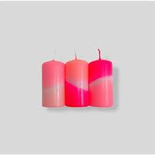 Oh Happy Day! Neon Pillar Candles Set of 3