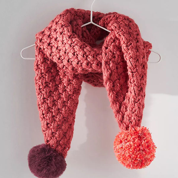 knit pom scarf